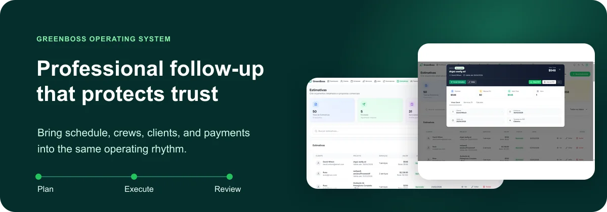 GreenBoss operating workflow for How to Follow Up on Estimates Without Sounding Desperate
