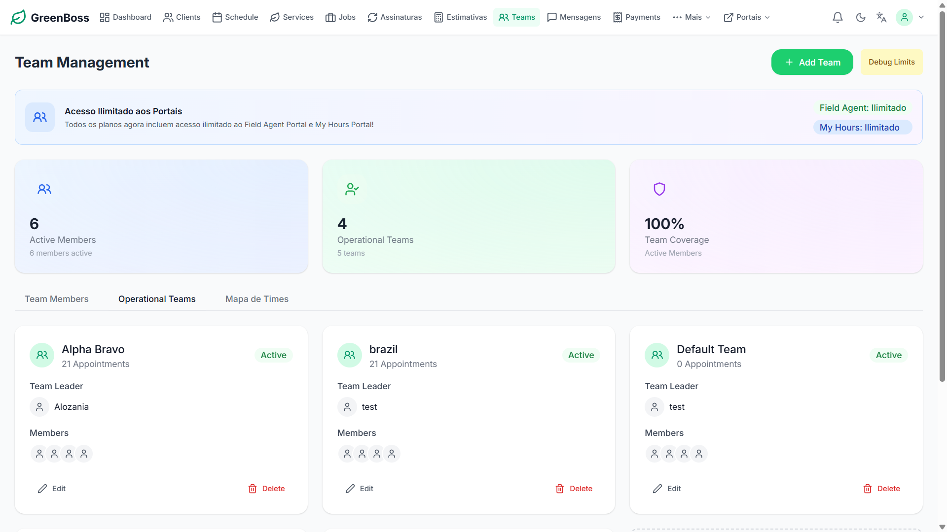 Equipe de campo Green Boss